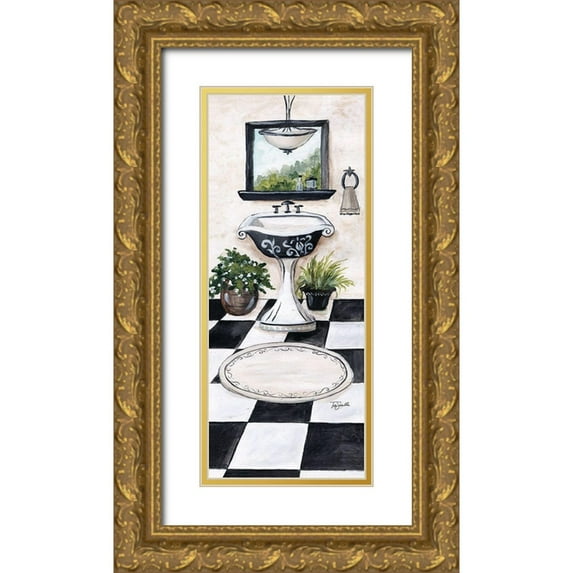 Tre Sorelle Studios 12x24 Gold Ornate Wood Framed with Double Matting Museum Art Print Titled - Studio Bath II
