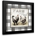thumbnail image 1 of Tre Sorelle Studios 15x15 Black Modern Framed Museum Art Print Titled - Buffalo Check Farm House Chickens Neutral II, 1 of 5