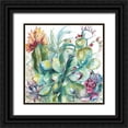 thumbnail image 1 of Tre Sorelle Studios 15x15 Black Ornate Wood Framed with Double Matting Museum Art Print Titled - Succulent Garden Watercolor I, 1 of 4