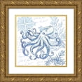 thumbnail image 1 of Tre Sorelle Studios 15x15 Gold Ornate Wood Framed with Double Matting Museum Art Print Titled - Coastal Sketchbook Octopus, 1 of 4