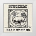 thumbnail image 1 of Tre Sorelle Studios 15x15 White Modern Wood Framed Museum Art Print Titled - Farmhouse Grain Sack Label Pig, 1 of 4