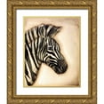 thumbnail image 1 of Tre Sorelle Studios 15x18 Gold Ornate Wood Framed with Double Matting Museum Art Print Titled - Zebra Portrait, 1 of 4