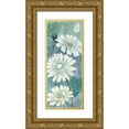 thumbnail image 1 of Tre Sorelle Studios 15x32 Gold Ornate Wood Framed with Double Matting Museum Art Print Titled - Teal Daisy Patch Panel I, 1 of 4