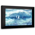 thumbnail image 1 of Tre Sorelle Studios 18x13 Black Modern Framed Museum Art Print Titled - Watercolor Sailboat Abstract Blue, 1 of 5