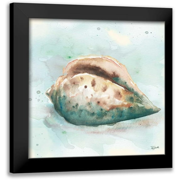 Tre Sorelle Studios 20x20 Black Modern Framed Museum Art Print Titled - Watercolor Shells I