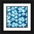 thumbnail image 1 of Tre Sorelle Studios 20x20 Black Ornate Wood Framed with Double Matting Museum Art Print Titled - Chinoiserie Abstract Fish Scales I, 1 of 4