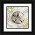 thumbnail image 1 of Tre Sorelle Studios 20x20 Black Ornate Wood Framed with Double Matting Museum Art Print Titled - Gray Gold Chevron Sand Dollar, 1 of 4