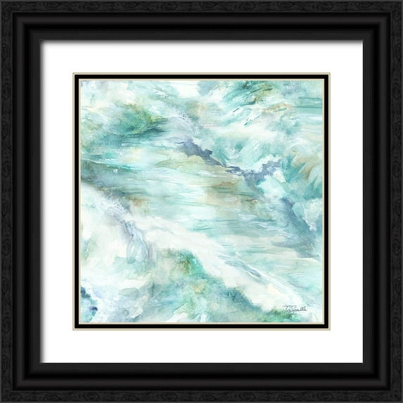 Tre Sorelle Studios 20x20 Black Ornate Wood Framed with Double Matting Museum Art Print Titled - Ocean Waves II