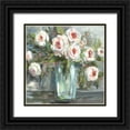 thumbnail image 1 of Tre Sorelle Studios 20x20 Black Ornate Wood Framed with Double Matting Museum Art Print Titled - Pink Blooms Still Life Square, 1 of 4