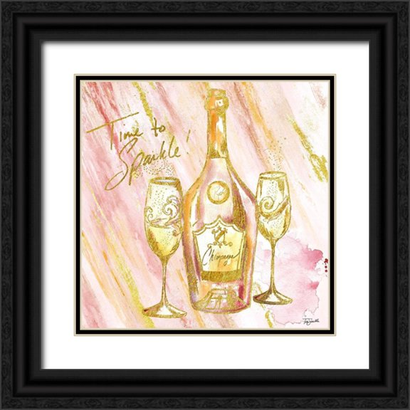 Tre Sorelle Studios 20x20 Black Ornate Wood Framed with Double Matting Museum Art Print Titled - Rose All Day IV (Time to Sparkle)