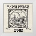 thumbnail image 1 of Tre Sorelle Studios 20x20 White Modern Wood Framed Museum Art Print Titled - Farmhouse Grain Sack Label Chickens, 1 of 4