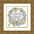 thumbnail image 1 of Tre Sorelle Studios 26x26 Gold Ornate Wood Framed with Double Matting Museum Art Print Titled - Boho Floral Wreath Sentiment I, 1 of 4
