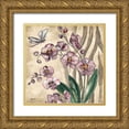 thumbnail image 1 of Tre Sorelle Studios 26x26 Gold Ornate Wood Framed with Double Matting Museum Art Print Titled - Boho Orchid and Dragonfly II, 1 of 4