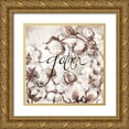 thumbnail image 1 of Tre Sorelle Studios 26x26 Gold Ornate Wood Framed with Double Matting Museum Art Print Titled - Cotton Boll Triptych Sentiment II (Gather), 1 of 4