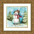thumbnail image 1 of Tre Sorelle Studios 26x26 Gold Ornate Wood Framed with Double Matting Museum Art Print Titled - Watercolor Snowmen II, 1 of 4