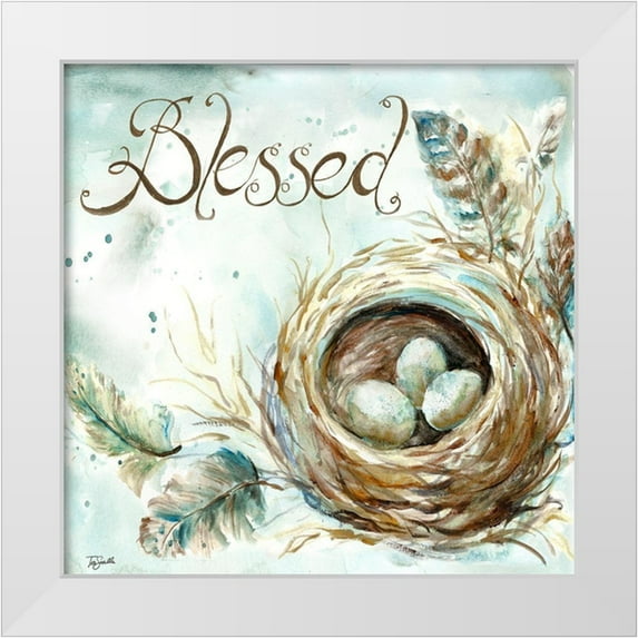 Tre Sorelle Studios 26x26 White Modern Wood Framed Museum Art Print Titled - Nest Blessed