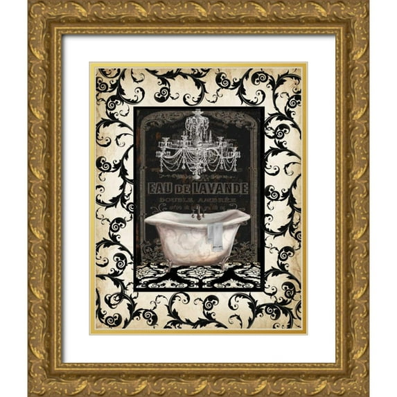 Tre Sorelle Studios 26x32 Gold Ornate Wood Framed with Double Matting Museum Art Print Titled - Midnight Bath with border I