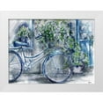 thumbnail image 1 of Tre Sorelle Studios 32x25 White Modern Wood Framed Museum Art Print Titled - Blue and White Bicycle Florist Shop, 1 of 4