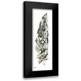thumbnail image 1 of Tre Sorelle Studios 7x14 Black Modern Framed Museum Art Print Titled - Tribal Feather Neutral Panel I, 1 of 5