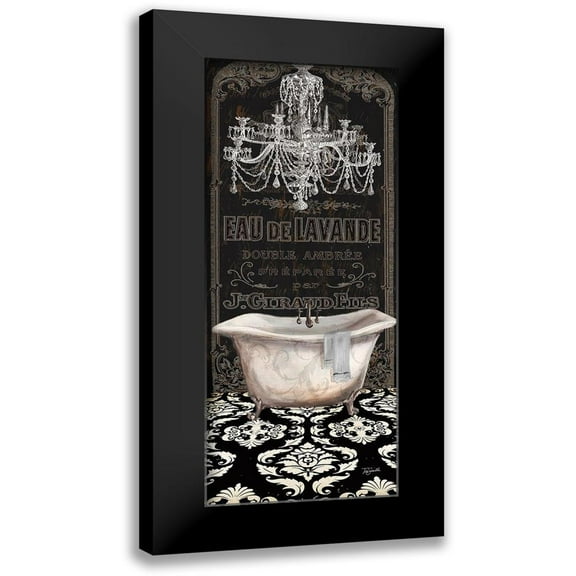 Tre Sorelle Studios 8x14 Black Modern Framed Museum Art Print Titled - Midnight Bath Panel I