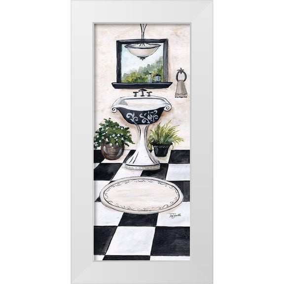 Tre Sorelle Studios 8x14 White Modern Wood Framed Museum Art Print Titled - Studio Bath II