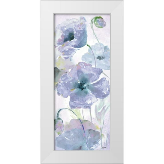 Tre Sorelle Studios 8x14 White Modern Wood Framed Museum Art Print Titled - Watercolor Garden Purple Panel I