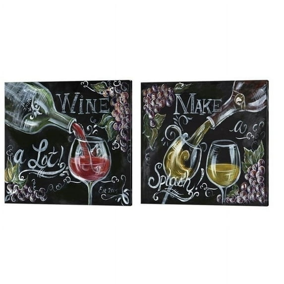 Tre Sorelle Studios 'Chalkboard Wine' Canvas Art (Set of 2)