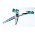 thumbnail image 1 of TreSharp Professional Razor Edge 6" Titanium Coated Serrated Shears Rainbow, 1 of 5