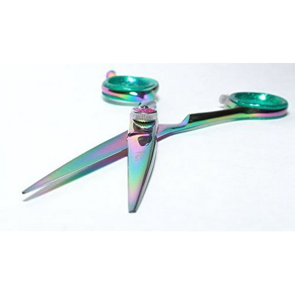 TreSharp Professional Razor Edge 6" Titanium Coated Serrated Shears Rainbow