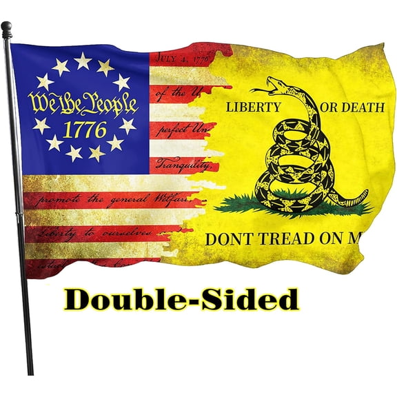 Don't Tread On Me Flag 3x5 Ft Outdoor Double Sided Dont Tread On Me Flags We-People  Flag Banner Polyester Fabric with 2 Brass Grommets for Outside Indoor Decor