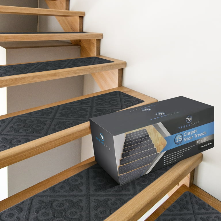 15 Skid-Resistant Stair Treads, 16 Colors/4 Sizes