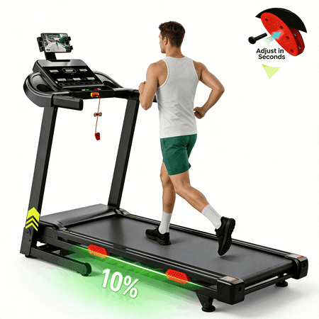 Treadmill with 10% Incline, 300-330lbs Treadmills with Handlebar for Home,Treadmill for Home small space, Walking Pads Work with APP, Exercise treadmill,Free Course