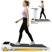 Treadmill 2 IN 1 Under Desk Treadmill Folding Portable Walking Treadmill Running Treadmill with Smart Remote for Home and Office