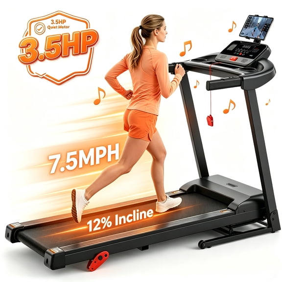 Treadmill 300-330 lb Capacity Electric Treadmill with Incline 3.5 HP Walking Running Machine for Home Workout, App Connected