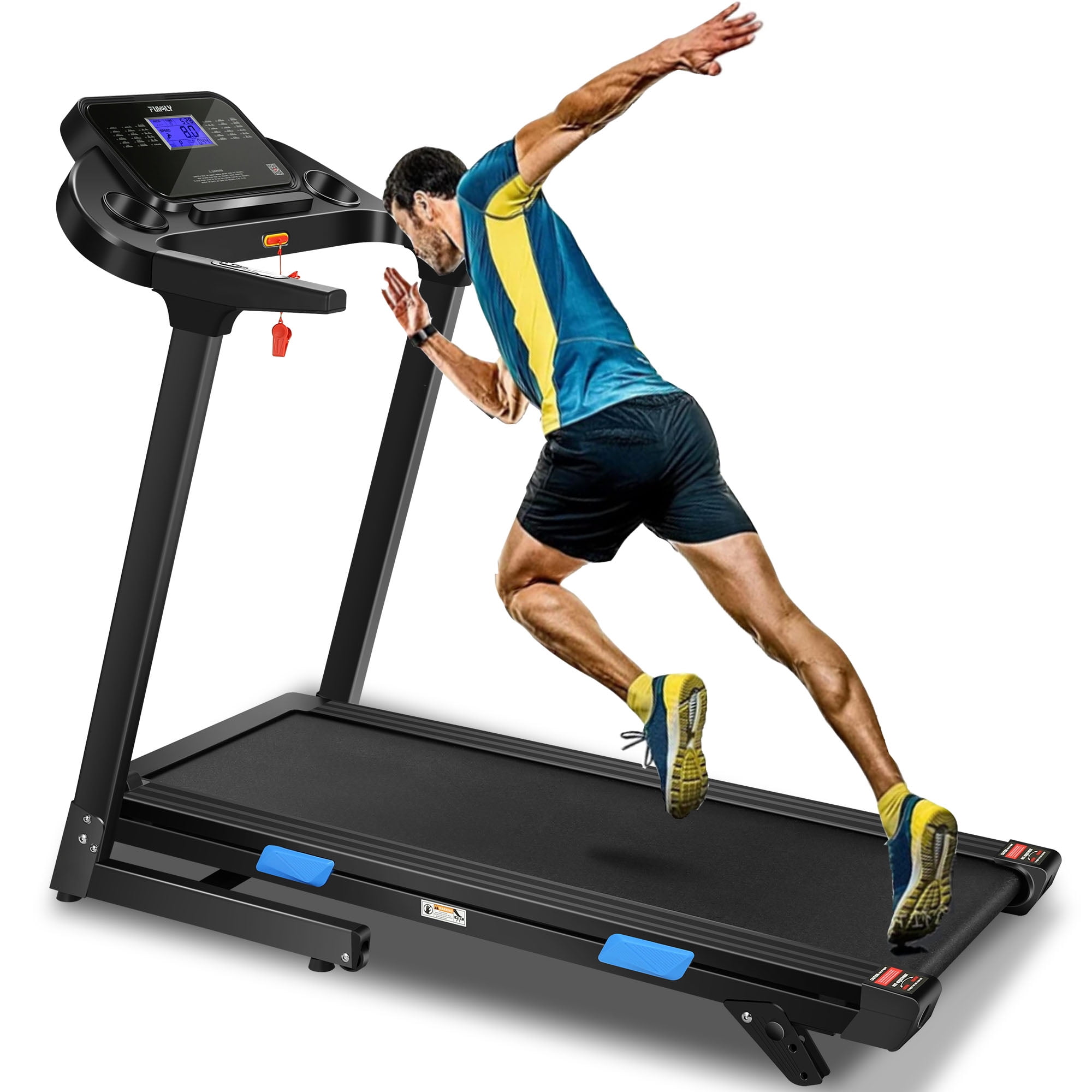 Treadmill 300 lb Capacity, 18" Wide Belt Electric Treadmill with
