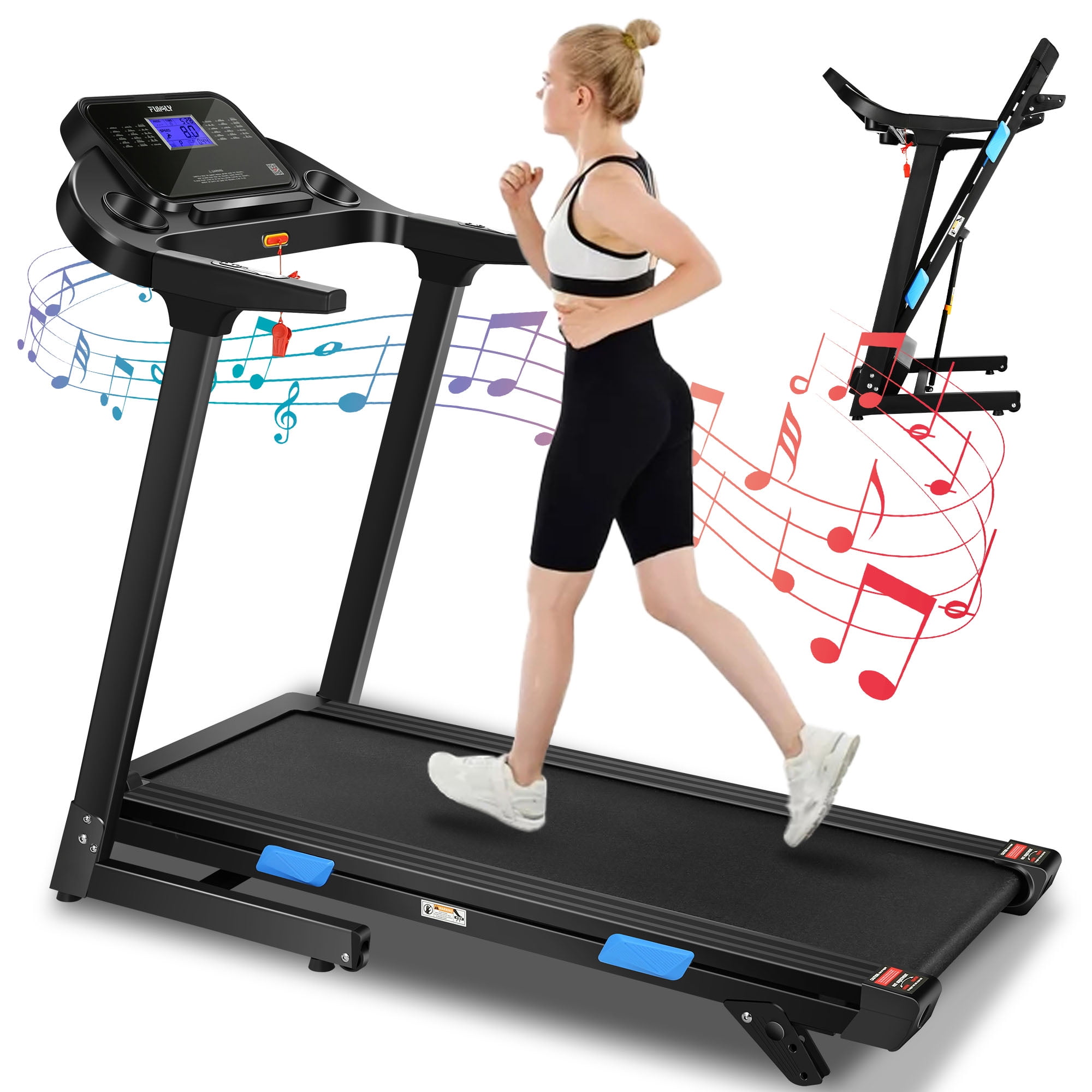 Treadmill 300 lb Capacity with Inclines, 3.25HP Brushless Motor, 18