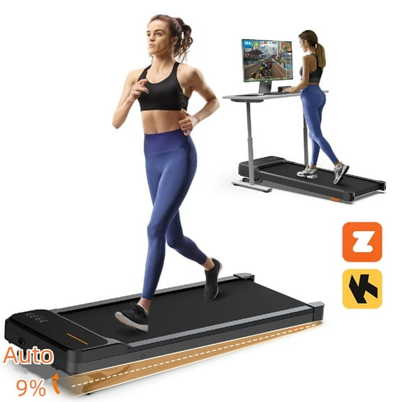 YZRUN Auto Incline Walking Pad Treadmill for Home Office, Small Under Desk Treadmills, 300 LBS Capacity