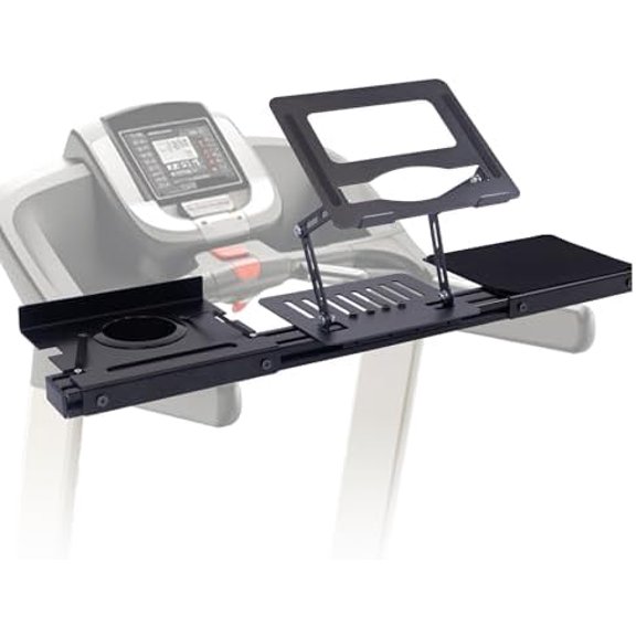 Treadmill Desk Attachment, Laptop Holder Adjustble Height Width, Workstation for Treadmill Handlebars, Universal Treadmill Table with Cup Holder and Tray$$Sport & Recreation Other