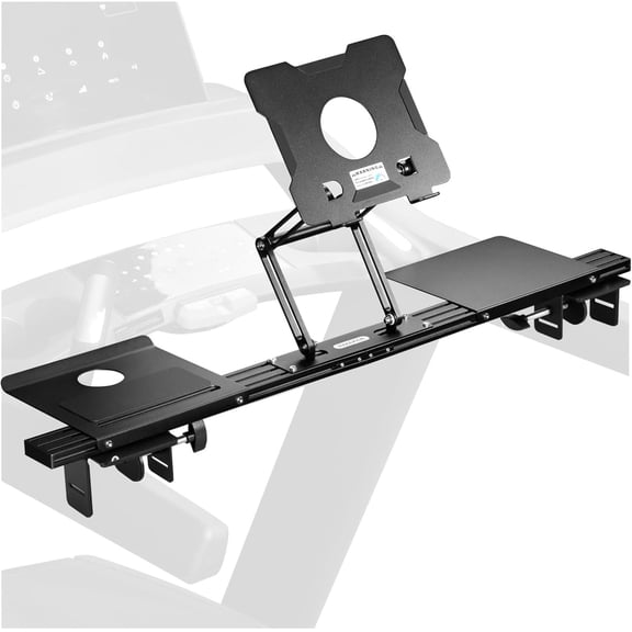 Treadmill Desk Attachment, Universal Treadmill Laptop Holder Adjustble Height Width Commercial Version,  Laptop Stand for Treadmill with Tray