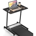 thumbnail image 1 of Treadmill Desk, Mobile Small Standing Desk with Wheels for Walking Pad, Portable Table for Laptop, Rolling Table Adjustable Height, Bedside Table，Black, 1 of 16