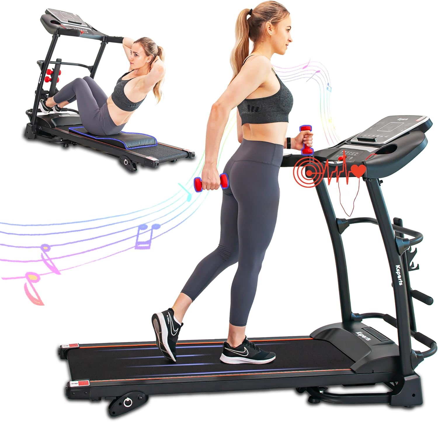 Treadmill Electric Folding Incline Treadmill With Auto/Manual Incline