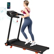 Treadmill with Handles, 2.5 HP Quiet Treadmills for Home Small Spaces, Folding Treadmill with Incline, Walking Pad Treadmills with LED Display, 300 lbs User Capacity