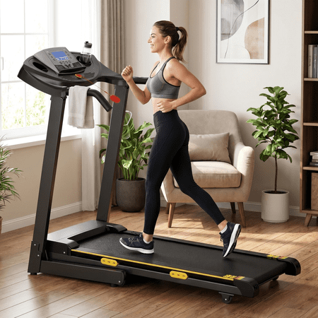Naipo Treadmill with Incline Folding with 12 Level Automatic Incline 2.5hp Power 8.5mhp Speed Running Machine 15 Preset Training Program Electric Treadmill for Home Use