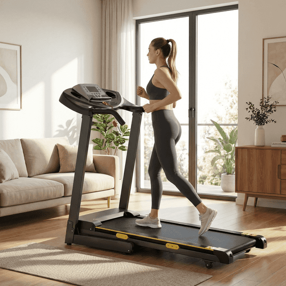 Naipo Treadmill with Incline Folding with 12 Level Automatic Incline 2.5hp Power 8.5mhp Speed Running Machine 15 Preset Training Program Electric Treadmill for Home Use