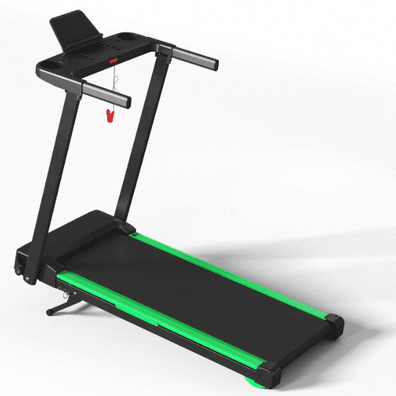Treadmill with Incline for Home, Smart Walking Running Machine with APP, 3-Level Manual Incline, Quiet Brushless Motor, LED Display, 12 Programs, Compact Treadmill for Home Office Apartment,Green