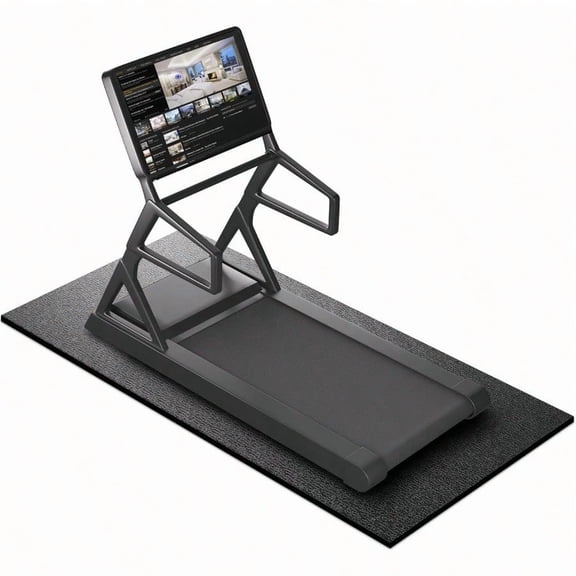 Treadmill Mat 7'x3'/6'x3'/6'x2.5'/5.6'x2'/4'x2' 6mm Thick Exercise Equipment Gym Mat for Hardwood FloorCarpet Compatible with Peloton Bike Indoor Spin Bike Elliptical