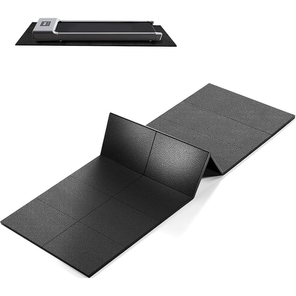 Treadmill Mat, Exercise Equipment Mat 63"x30", 1/4" Thick, Foldable Non-Slip Waterproof Surface for Walking Pad, Stationary Bike, Elliptical, Carpet & Hardwood Floor Protection, Noise Reduction
