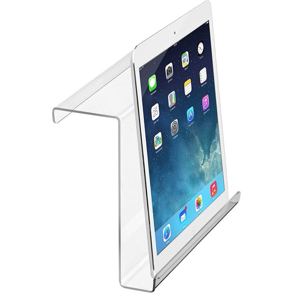 Treadmill Tablet Holder - Exercise Bike Reading Stand/Acrylic Book Holder - Clear Acrylic Stand for Ipad, Tablet, Magazines and Books (9x11x 3.5 Inches)