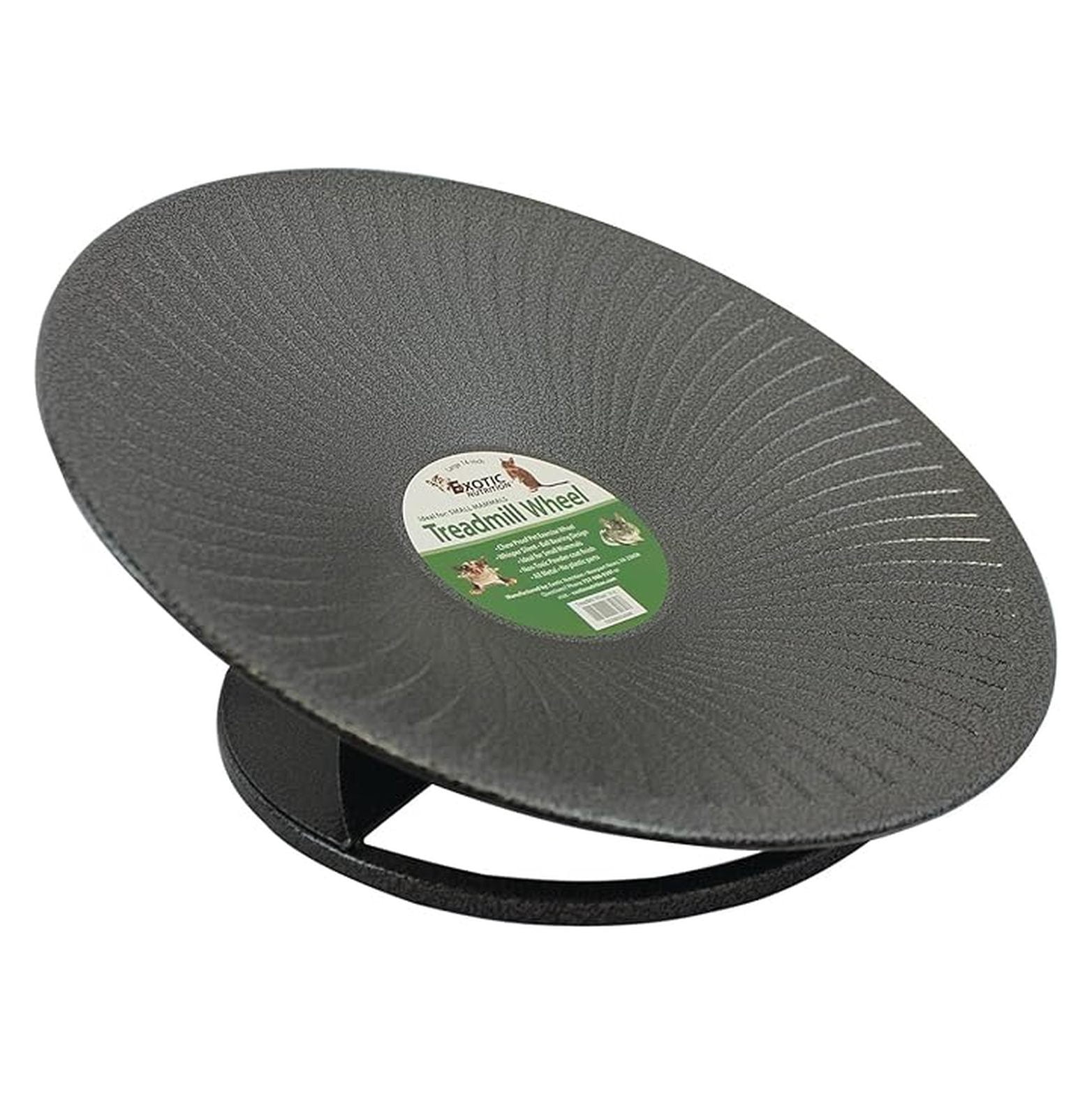 Treadmill Wheel 14" Black - All Metal Exercise Wheel for Chinchillas, Prairie Dogs, Rats, Hedgehogs, Sugar Gliders, Squirrels, Degus, Hamsters & Other Small Animals - Smooth, Fast, Silent, Durable