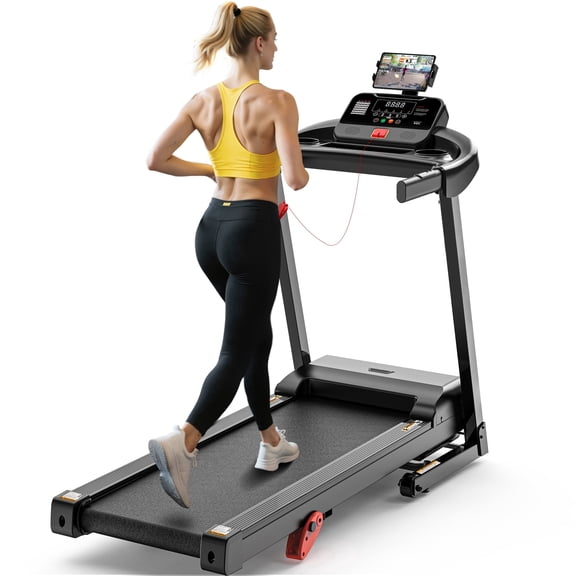 Treadmill with 0-9% Adjustable Incline, 3.8 HP Folding for Home Running,7.5 MPH Max Speed, 320 lbs Weight Capacity,Bluetooth Speaker